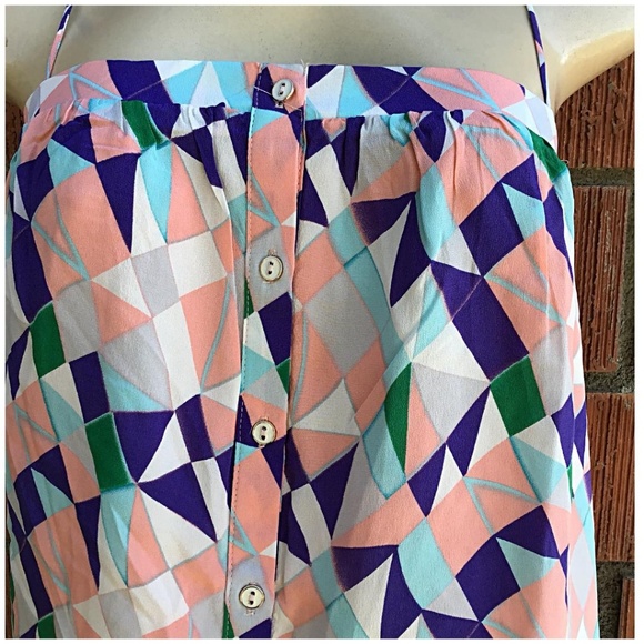 LAST 1❗️GREYLIN Anthropologie Boho Geometric Silk Top - Picture 3 of 7